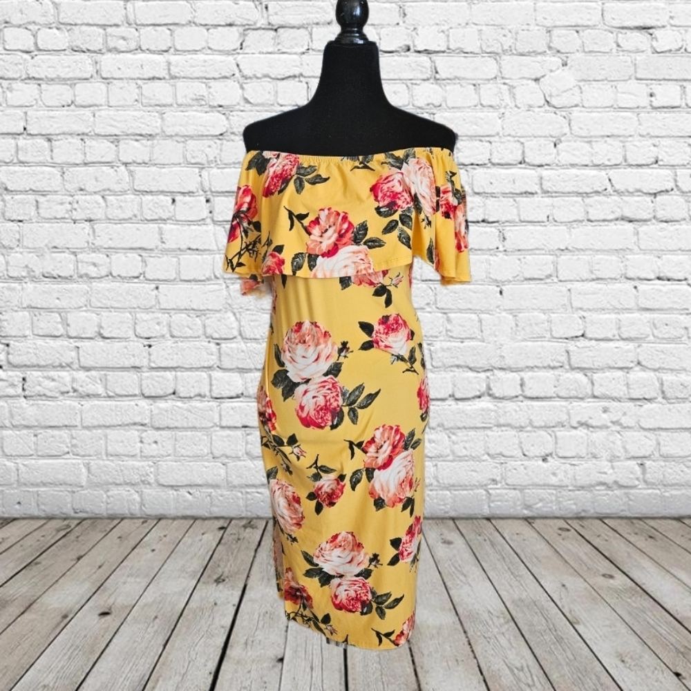 Vibe  Sexy Off Shoulder Floral Dress